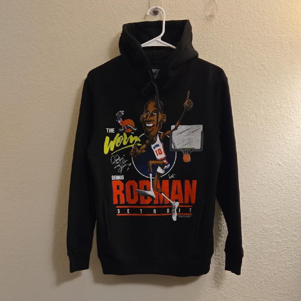 Detroit Bad Boys Dennis Rodman 'The Worm' Graphic Hoodie - Black - Small